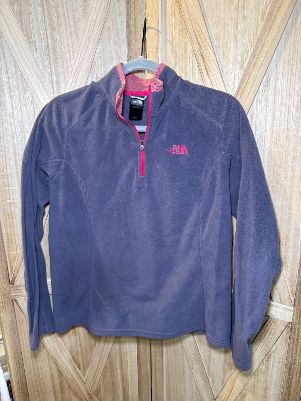 The North Face Women's Purple Fleece Half-Zip with Pink Trim